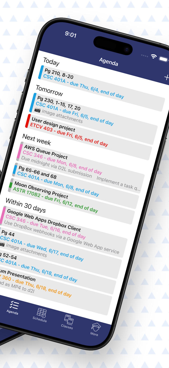 Power Planner agenda view screenshot